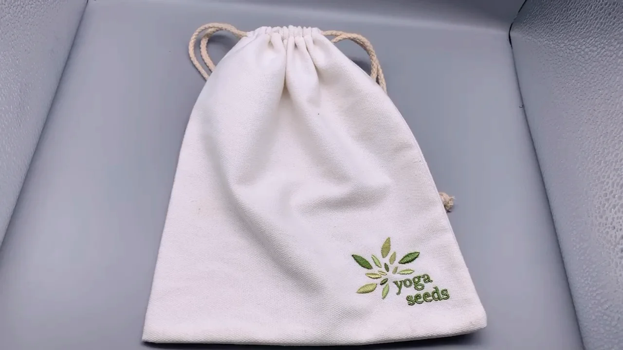 cotton muslin drawstring bag canvas gift packing