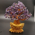 Wholesale natural hand-made amethyst quartz crystal fortune ingot tree healing stones for decoration