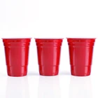 Custom Print High Quality Plastic Red Melamine Solo Water Cups For Party and Coffee Shop Dia 3.85" x H 4.72" Inch 16 oz