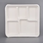 high quality 5 Compartment Disposable Bagasse Dinner Plates