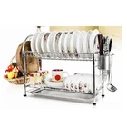 Manufacturer Dish Organizer Utensil Dish Drainer Kitchen Plate Stainless Steel Dish Drying Rack