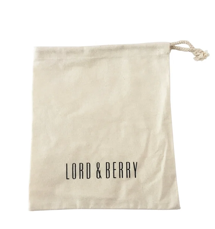 printing small muslin organic custom cotton drawstring bag