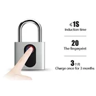 Aluminum alloy intelligent pure fingerprint keyless top security bulk iron padlocks