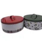 big round metal cookie tin for storing cookie cracker