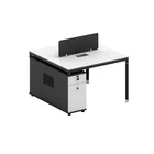 Office Furniture Workstation Desk Commercial Office Furniture White 2 Person Workstation Office Desk with Steel Leg