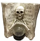 Table Decoration Halloween Resin Crafts Skull Poked Head From Book Home Table Decoration With Glitter Ball