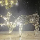 Copper Wire light with hemp rope, Metal Deer Lights