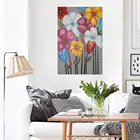 Modern Hand Painted Oil Painting Flowers Framed Canvas Wall Picture Home Decor