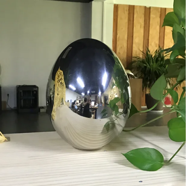 家装定制不锈钢鸡蛋雕塑: