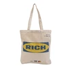 Custom printed standard size color reusable eco organic cotton gift shopping bag canvas zipper tote bags with logo
