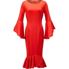 Brand New Design Dating Dress Hot Sale Ladies Knee-Length Dress O-neck Ladies Dress