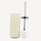 China made top quality bathroom accessories stainless steel handle pp compact toilet brush and holder set