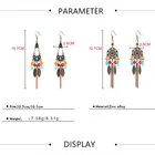 Fashion Bohemian Fashion Vintage Jewelry Bronze Blue Turquoise Bohemian Hanging Hollow Earrings For Women