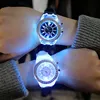 AliExpress Geneva LED Flash Luminous Silicone Couple Watches Quartz Watch Fashion Students Men Women Watches Relogio Feminino