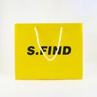 China Supplier Custom Logo Color Print Clothes Shopping Yellow Paper Handbag
