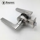 American style 63mm rosette Safety Bathroom door lever handle with privacy latch