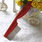 China Supply Plastic Handle Metal Pins Pet Dog Cat Animal Puppy Poodle Fine Teeth Hair Fur Grooming Cleaning Comb