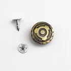Custom Embossed Vintage Shank button Brass Denim Jeans Buttons And Rivets