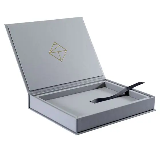 recycled art paper gift cardboard box with magnetic lid raw