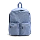 Wholesale custom fashion denim pocket backpack for women college students school bag
