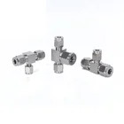1/2 inch Double Ferrule Press Fitting Stainless Steel Compression Reducing Union Tee Tube Fitting