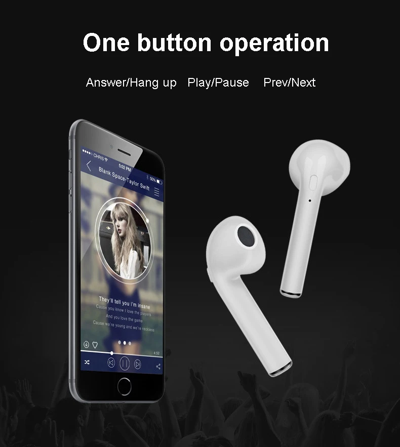 Free Shipping I7s Mini Wireless Headphones Bluetooths V5.0 Earphones Twins TWS Earbuds - ANKUX.COM