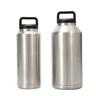 18oz 36oz 64oz leak proof stainless steel metal water bottle double wall vacuum insulation outdoor large capacity bottle