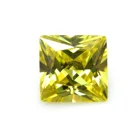 Loose gemstone peridot princess cut square cubic zirconia stone