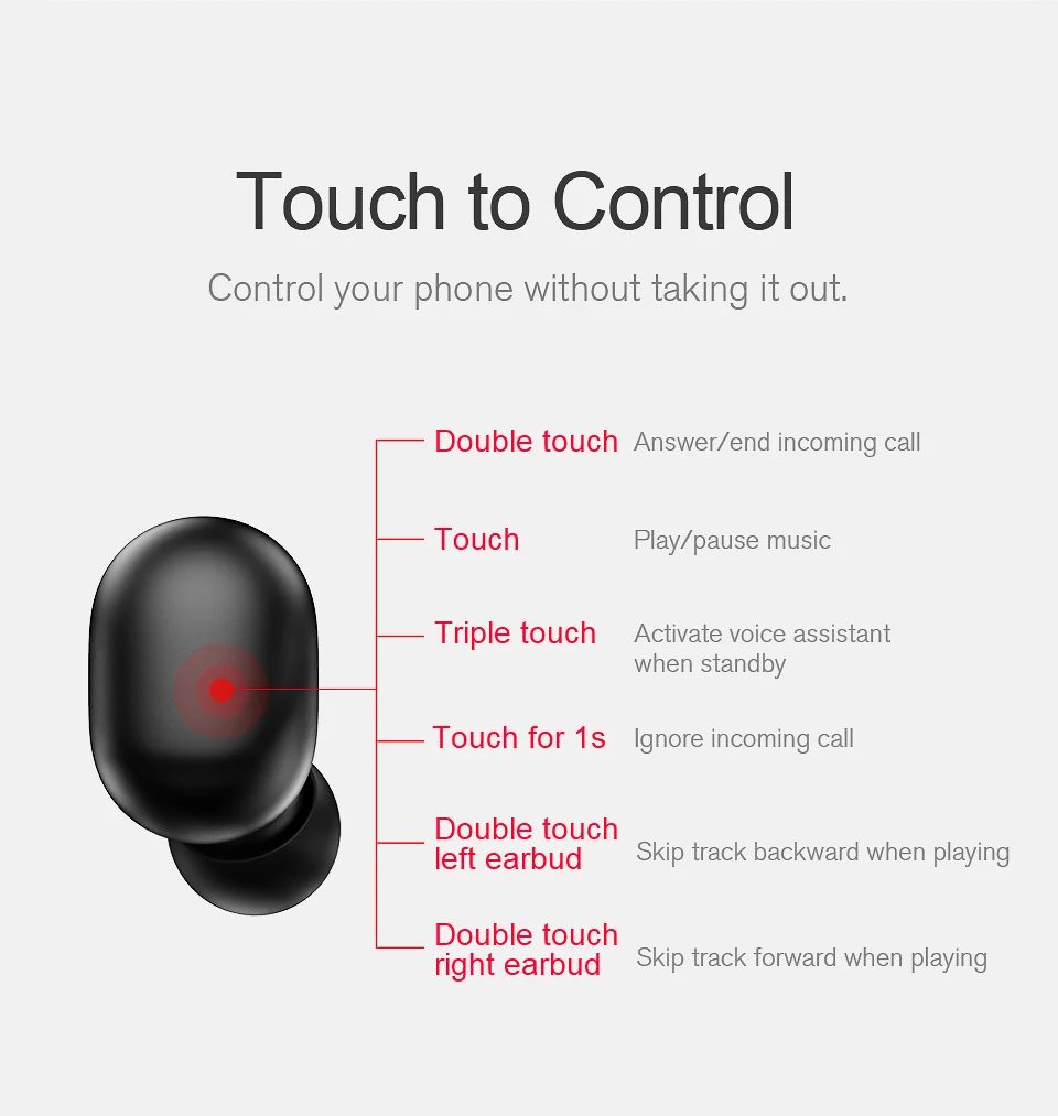 Wholesale Haylou GT1 TWS Fingerprint Touch Bluetooth Earphones HD Stereo Wireless Headphones - ANKUX.COM