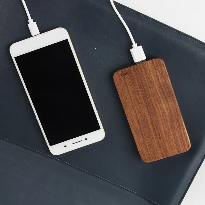 2019 Newest Portable Charger, Fashion Wood Bamboo Design Super Wooden Slim 4000mAh Power Bank - ANKUX.COM