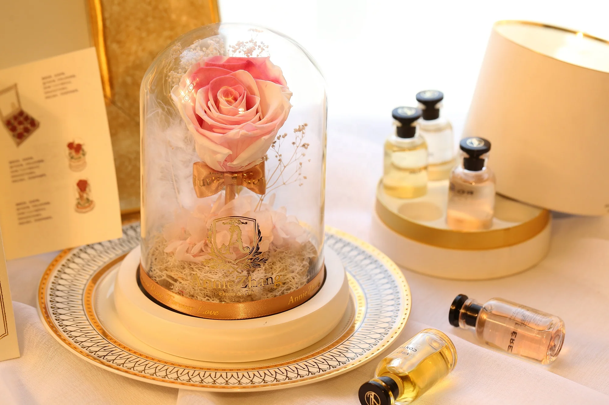 flower for valentines day preserved fresh flower glass gift box