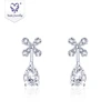 Custom size fashion jewelry 14k 18k pear moissanite stud earrings for women