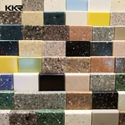 Grain color solid surface wall cladding panels kitchen countertop white stone Big Slab
