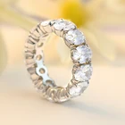 Tonglin Sterling Silver S925 Wholesale Fashion Cubic Zircon Forever Love Wedding Bands Eternity Rings