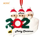 Family 2020 Writable Family Xmas Tree Pendant Gift Polyresin Popular Snowman Christmas Quarantine Ornament
