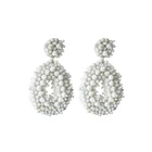 White color Bohemian New Style Handmade Style Hoop Earrings for Ladies
