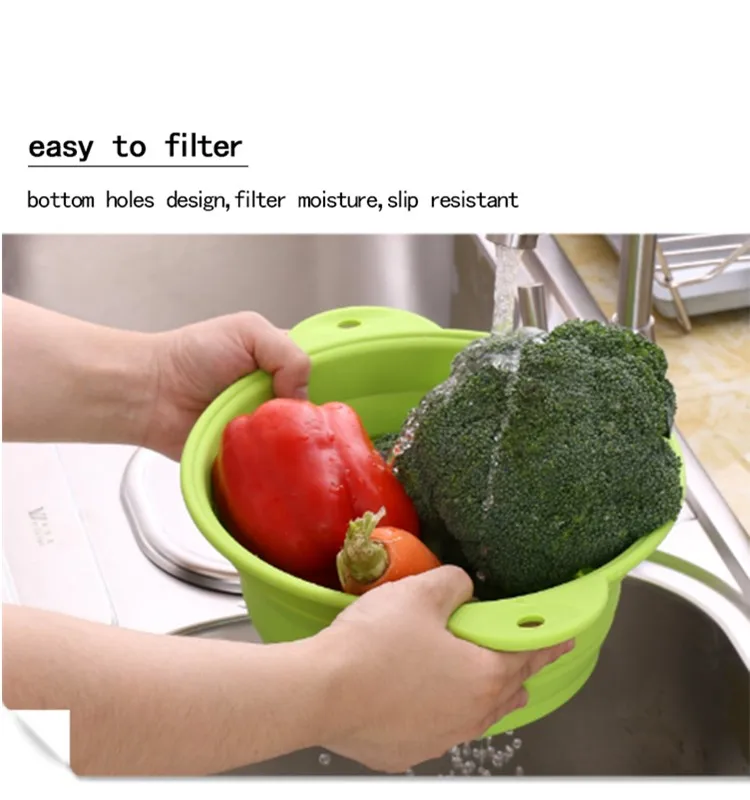 bowls food grade fruit vegetable silicone colander basket