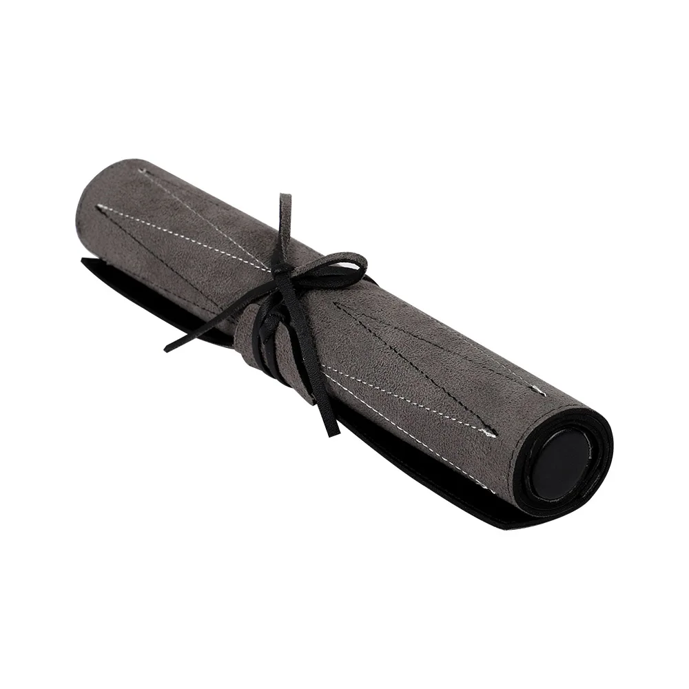 Custom travel portable suede roll-up backgammon set chess game