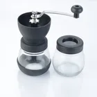 Manual household coffee grinder machine Glass Jar Stainless Steel Built To Last Quiet and Portable