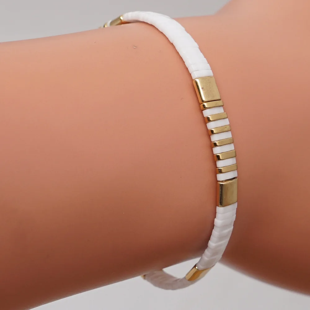 Fashionable and simple boho style female bracelet jewelry gift Miyuki rice beads hand-woven charm bracelet