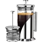 304 Grade Stainless Steel French Press Coffee Maker (34 Ounce) with 4 Level Filtration System Glass French Coffee Press