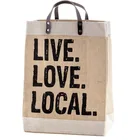 Eco-Friendly Jute Tote Bag with Cotton Accents & Leather Handles