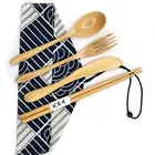 Fancy Wood Utensil Set Camping Spoon Fork Flatware Student Children Outdoor Wood Kit Cutlery Dinnerware Outdoors