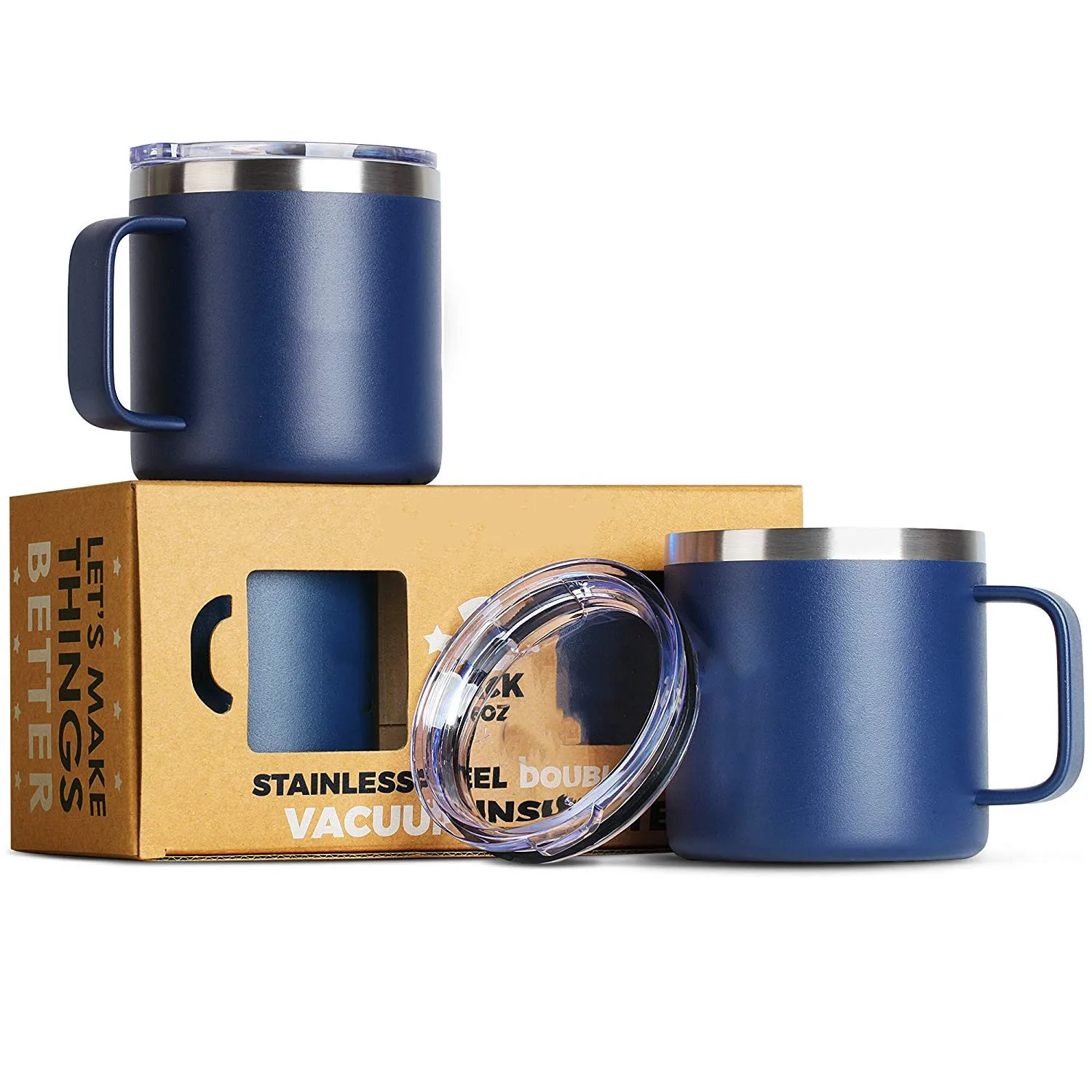 Oz Large Stainless Steel Vacuum Insulated Camping Coffee Mugs With