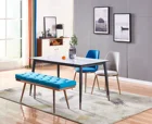 New design glass metal feame dining table