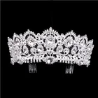 Handmade Color Dinner Rhinestone Crown Wedding Bridal Tiara Hair Comb Crown