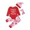 Fashion clothes newborns 100% Cotton Material and Infants & Toddlers Age Group Valentine's day girl outfit