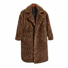 New Lady Warm Factory Wholesale Faux Rabbit Fur Leopard Print Coats Jacket Leopard Faux Fur Jacket Women
