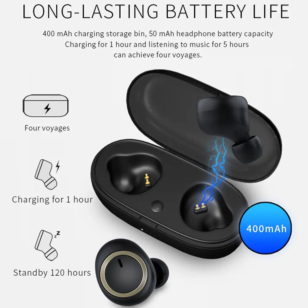 A1 TWS Bluetooth 5.0 Wireless Earphones Mini Sports Earbud Waterproof Bluetooth Headset Stereo Wireless Earphone For IOS Android - ANKUX.COM