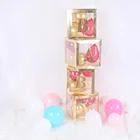 PAFU DIY Transparent Box Latex Balloon LOVE Blocks for Boy Girl Baby Shower Wedding Birthday Party Decoration Backdrop